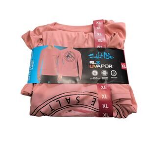 Salt Life Men's Long Sleeve UV Tee Red Size XL